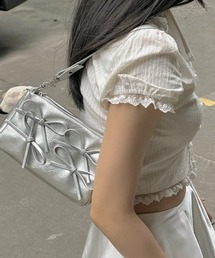 LAC-VERT | シルバーミニリボンハンドバッグ(ハンドバッグ)