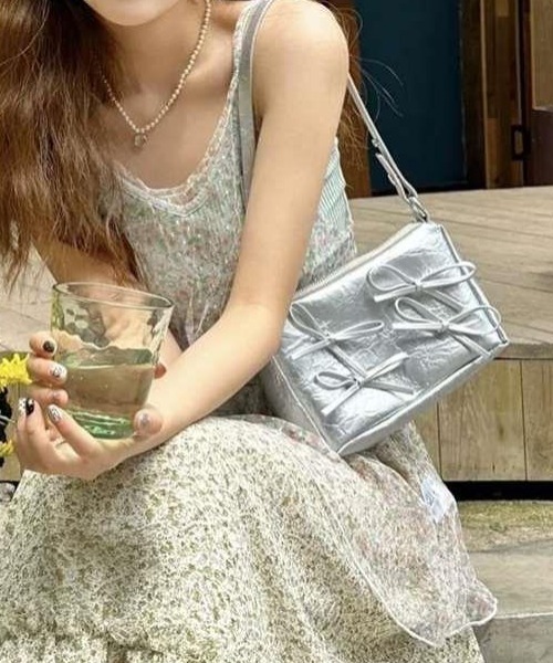 セール】シルバーミニリボンハンドバッグ（ハンドバッグ）｜LAC-VERT