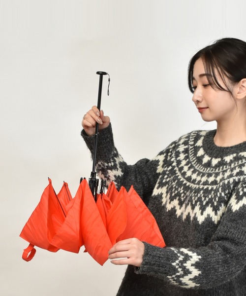 Waterfront（ウォーターフロント）の「傘　New極軽カーボン（折りたたみ傘・レディース・ブラック/マジェンタ/レッド/ダークネイビー/ライトピンク/シアン/ブルー/グレー/ライトベージュ/ライトブルー/ネイビー系・FREE）」の17枚目の写真