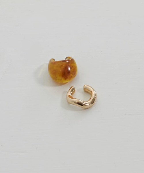 GOLDY(ゴールディ)の「【GOLDY】チャビー カラー × メタル セット イヤーカフ / 2231011※(イヤーカフ・レディース・ブルー/ブラウン/グリーン・FREE)」の1枚目の写真