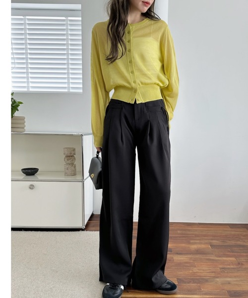 アキラナカ Tilフレアパンツ ブラック １ フルレングス AR2228-BK EX.Straight Flare Pants(1 BLACK): AKIRANAKA: WOMENS｜THE