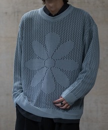 JOHN'S CLOSET（ジョンズクローゼット）の「【13】フラワーモチーフ メッシュニット（ニット/セーター・メンズ）」