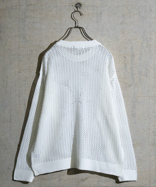 JOHN'S CLOSET(ジョンズクローゼット)の「【13】フラワーモチーフ メッシュニット(ニット/セーター・メンズ・サックスブルー/ブラック/オフホワイト・MEDIUM/LARGE)」の9枚目の写真