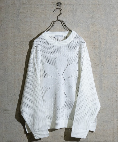 JOHN'S CLOSET(ジョンズクローゼット)の「【13】フラワーモチーフ メッシュニット(ニット/セーター・メンズ・サックスブルー/ブラック/オフホワイト・MEDIUM/LARGE)」の21枚目の写真