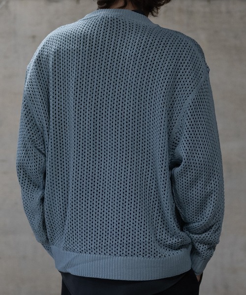 JOHN'S CLOSET(ジョンズクローゼット)の「【13】フラワーモチーフ メッシュニット(ニット/セーター・メンズ・サックスブルー/ブラック/オフホワイト・MEDIUM/LARGE)」の18枚目の写真