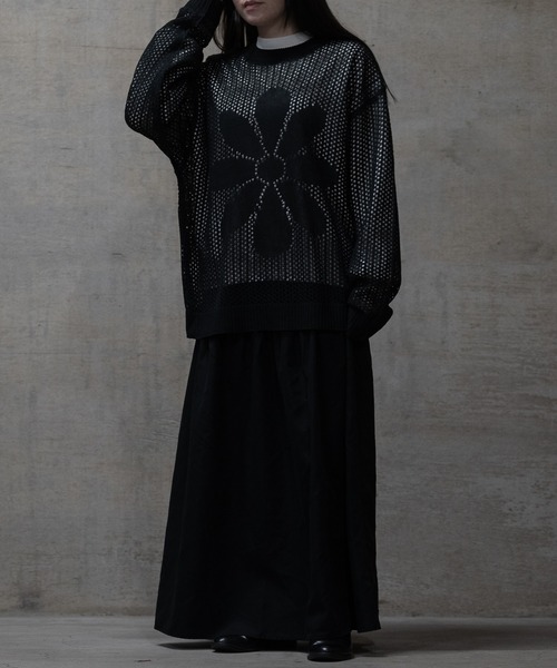 JOHN'S CLOSET(ジョンズクローゼット)の「【13】フラワーモチーフ メッシュニット(ニット/セーター・メンズ・サックスブルー/ブラック/オフホワイト・MEDIUM/LARGE)」の14枚目の写真