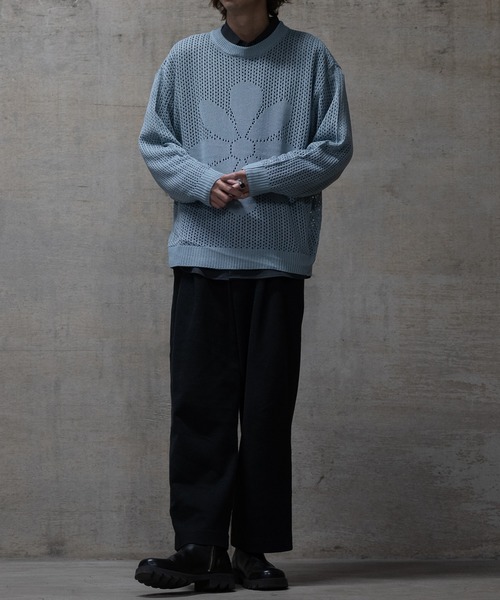 JOHN'S CLOSET(ジョンズクローゼット)の「【13】フラワーモチーフ メッシュニット(ニット/セーター・メンズ・サックスブルー/ブラック/オフホワイト・MEDIUM/LARGE)」の20枚目の写真