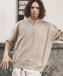 mn2908- キーネックニットTシャツ
