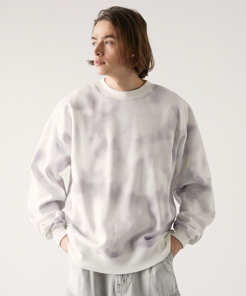 EMMA CLOTHES（エマクローズ）の「アブストラクト オーバールーズスウェットプルオーバー（スウェット・メンズ・ブラック/ベージュ/ホワイト・L/M）」の2枚目の写真