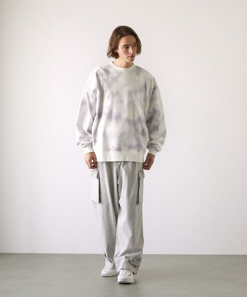 EMMA CLOTHES（エマクローズ）の「アブストラクト オーバールーズスウェットプルオーバー（スウェット・メンズ・ブラック/ベージュ/ホワイト・L/M）」の13枚目の写真