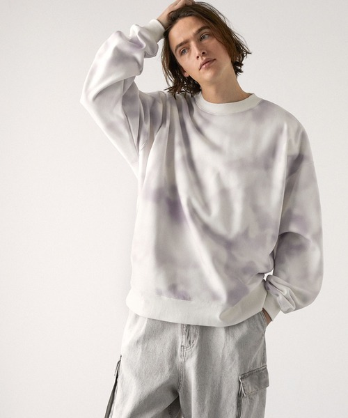 EMMA CLOTHES（エマクローズ）の「アブストラクト オーバールーズスウェットプルオーバー（スウェット・メンズ・ブラック/ベージュ/ホワイト・L/M）」の14枚目の写真