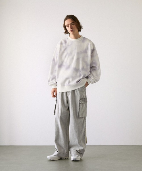 EMMA CLOTHES（エマクローズ）の「アブストラクト オーバールーズスウェットプルオーバー（スウェット・メンズ・ブラック/ベージュ/ホワイト・L/M）」の17枚目の写真