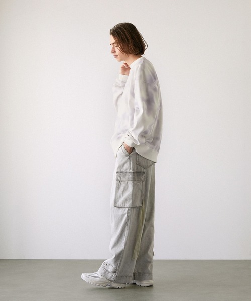 EMMA CLOTHES（エマクローズ）の「アブストラクト オーバールーズスウェットプルオーバー（スウェット・メンズ・ブラック/ベージュ/ホワイト・L/M）」の7枚目の写真