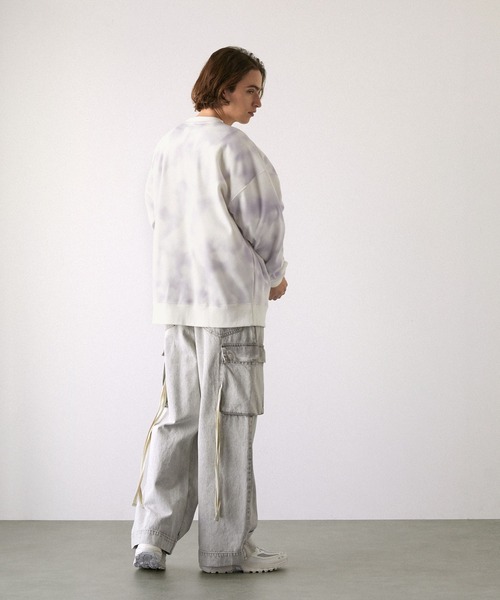 EMMA CLOTHES（エマクローズ）の「アブストラクト オーバールーズスウェットプルオーバー（スウェット・メンズ・ブラック/ベージュ/ホワイト・L/M）」の8枚目の写真