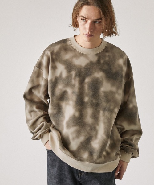 EMMA CLOTHES（エマクローズ）の「アブストラクト オーバールーズスウェットプルオーバー（スウェット・メンズ・ブラック/ベージュ/ホワイト・L/M）」の22枚目の写真