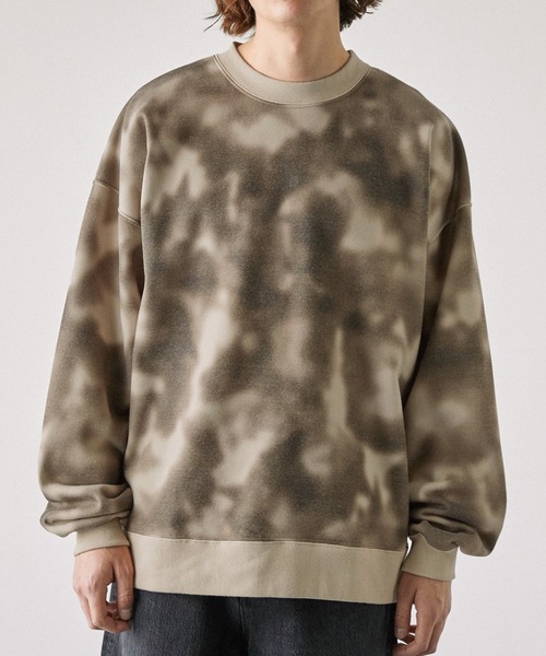 EMMA CLOTHES（エマクローズ）の「アブストラクト オーバールーズスウェットプルオーバー（スウェット・メンズ・ブラック/ベージュ/ホワイト・L/M）」の10枚目の写真