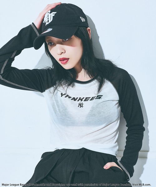 BACK TO THE FIELD（バック トゥー ザ フィールド）の「【MLB】ラグランスリーブロングスリーブTシャツ（Tシャツ/カットソー・レディース・ホワイト/ブラック系/イエロー系・FREE）」の2枚目の写真