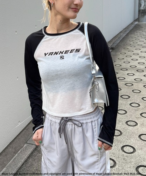 BACK TO THE FIELD（バック トゥー ザ フィールド）の「【MLB】ラグランスリーブロングスリーブTシャツ（Tシャツ/カットソー・レディース・ホワイト/ブラック系/イエロー系・FREE）」の14枚目の写真
