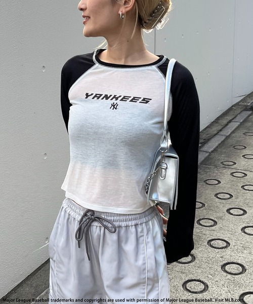 BACK TO THE FIELD（バック トゥー ザ フィールド）の「【MLB】ラグランスリーブロングスリーブTシャツ（Tシャツ/カットソー・レディース・ホワイト/ブラック系/イエロー系・FREE）」の15枚目の写真