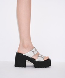 CHARLES & KEITH | Trill トリル グロメットダブルストラッププラットフォームミュール(サンダル)
