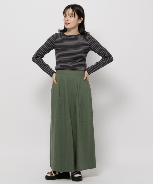 niko and...（ニコアンド）の「袖ボタンボーダーリブプルオーバー（Tシャツ/カットソー・レディース・ネイビー/アイボリー/ブラック・MEDIUM/LARGE）」の4枚目の写真