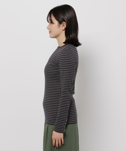 niko and...（ニコアンド）の「袖ボタンボーダーリブプルオーバー（Tシャツ/カットソー・レディース・ネイビー/アイボリー/ブラック・MEDIUM/LARGE）」の12枚目の写真