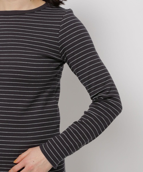 niko and...（ニコアンド）の「袖ボタンボーダーリブプルオーバー（Tシャツ/カットソー・レディース・ネイビー/アイボリー/ブラック・MEDIUM/LARGE）」の16枚目の写真