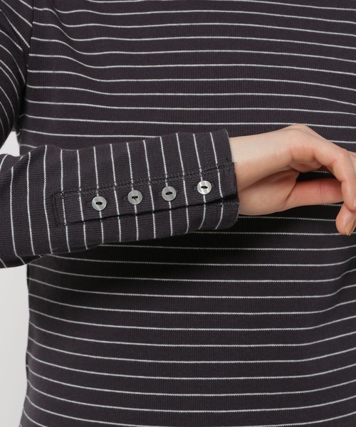 niko and...（ニコアンド）の「袖ボタンボーダーリブプルオーバー（Tシャツ/カットソー・レディース・ネイビー/アイボリー/ブラック・MEDIUM/LARGE）」の18枚目の写真