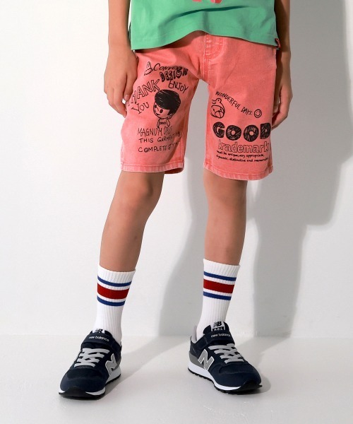 CONVEX(コンベックス)の「ケミカルウォッシュ ワイドショートパンツ(その他パンツ・キッズ・ピンク/ベージュ/ブルー・160cm/150cm/140cm/130cm/120cm)」の3枚目の写真