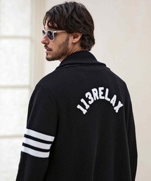 1PIU1UGUALE3  RELAX  | 1PIU1UGUALE3 RELAX(ウノピゥウノウグァーレトレ リラックス)バックロゴ鹿の子ニットショールカーディガン(カーディガン/ボレロ)