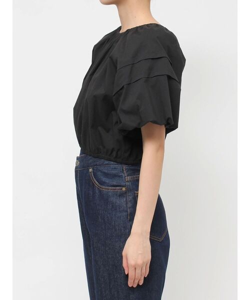 LAGUNAMOON（ラグナムーン）の「シャーリングネックボリュームブラウス（シャツ/ブラウス・レディース・ブラック/ホワイト・FREE）」の4枚目の写真