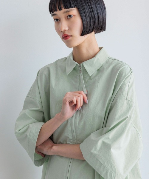 yuw（ユウ）の「ZIPシャツワンピース 111893（ワンピース