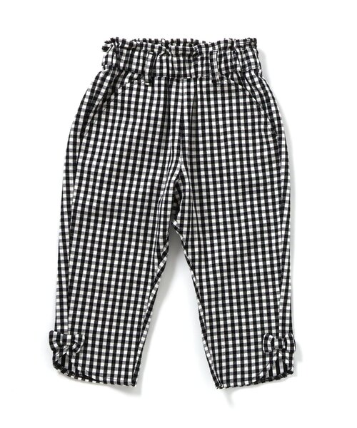 apres les cours(アプレレクール)の「リボンクロップドきゅんpants(その他パンツ・キッズ・アイボリー/インディゴブルー/チェック・130/120/110/100/90/80/140)」の8枚目の写真