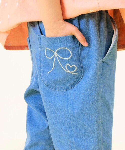 apres les cours(アプレレクール)の「リボンクロップドきゅんpants(その他パンツ・キッズ・アイボリー/インディゴブルー/チェック・130/120/110/100/90/80/140)」の22枚目の写真