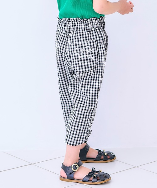 apres les cours(アプレレクール)の「リボンクロップドきゅんpants(その他パンツ・キッズ・アイボリー/インディゴブルー/チェック・130/120/110/100/90/80/140)」の3枚目の写真