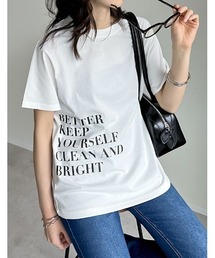 Re:EDIT | [着た瞬間ひんやり][接触冷感][UVカット]サイドメッセージロゴTシャツ(Tシャツ/カットソー)