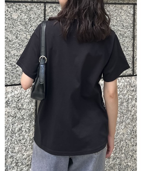 Re:EDIT（リエディ）の「[着た瞬間ひんやり][接触冷感][UVカット]サイドメッセージロゴTシャツ（Tシャツ/カットソー・レディース・チャコールグレー/ブラック/ホワイト・MEDIUM/LARGE）」の20枚目の写真