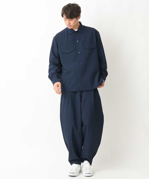 a.v.v(アーヴェヴェ)の「リライトダブルポケットワイドジャケット(セットアップ可)(カバーオール・メンズ・ネイビー/ブラック・46/48/50)」の12枚目の写真