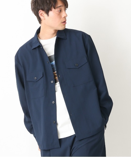 a.v.v(アーヴェヴェ)の「リライトダブルポケットワイドジャケット(セットアップ可)(カバーオール・メンズ・ネイビー/ブラック・46/48/50)」の1枚目の写真