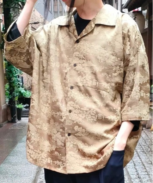 FABRICS半袖シャツ antiqua リネンライクシャツ シャツ メンズ トップス 半袖 無地