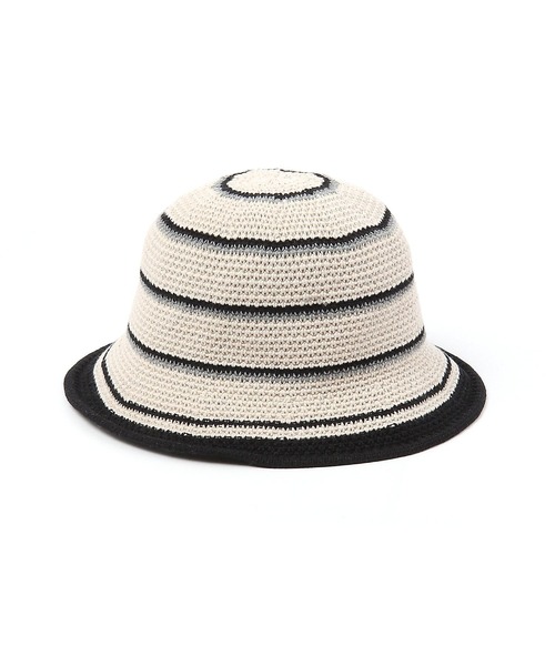 LAKOLE（ラコレ）の「ボーダーニットバケットハット / 993850（ハット・メンズ・ブラック/オフホワイト/グリーン・9）」の4枚目の写真