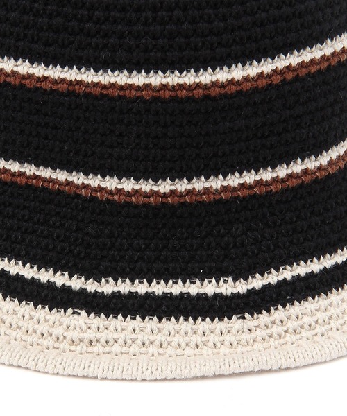 LAKOLE（ラコレ）の「ボーダーニットバケットハット / 993850（ハット・メンズ・ブラック/オフホワイト/グリーン・9）」の12枚目の写真