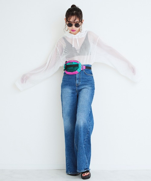 Narcissus（ナルシス）の「メッシュフードトップス（その他トップス・レディース・ブラック/ホワイト・FREE）」の3枚目の写真