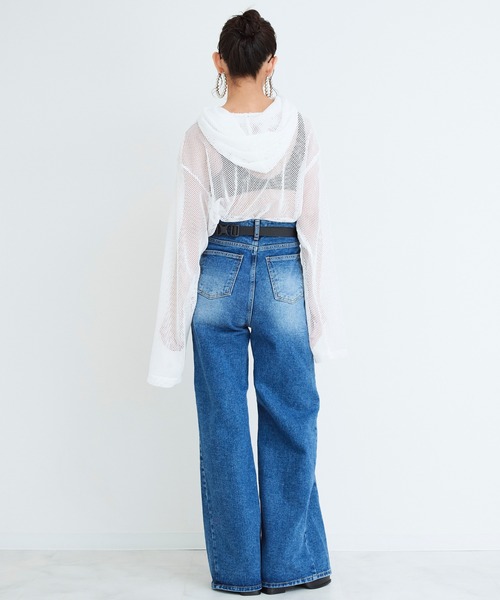 Narcissus（ナルシス）の「メッシュフードトップス（その他トップス・レディース・ブラック/ホワイト・FREE）」の4枚目の写真