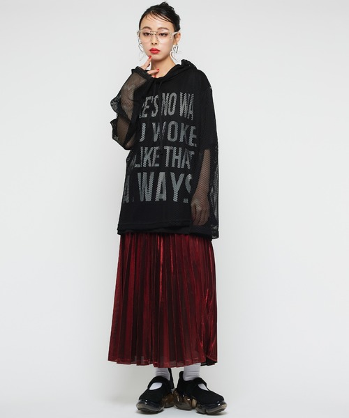 Narcissus（ナルシス）の「メッシュフードトップス（その他トップス・レディース・ブラック/ホワイト・FREE）」の7枚目の写真