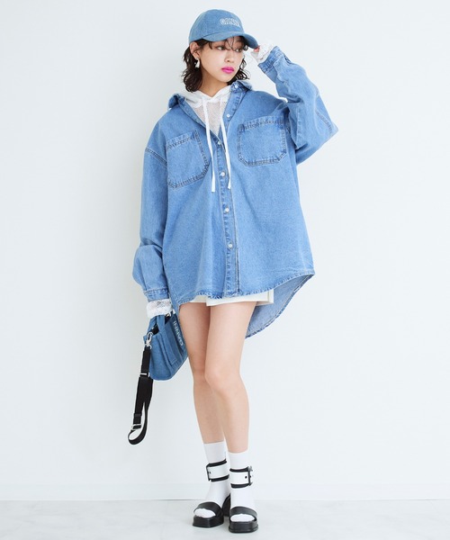 Narcissus（ナルシス）の「メッシュフードトップス（その他トップス・レディース・ブラック/ホワイト・FREE）」の5枚目の写真