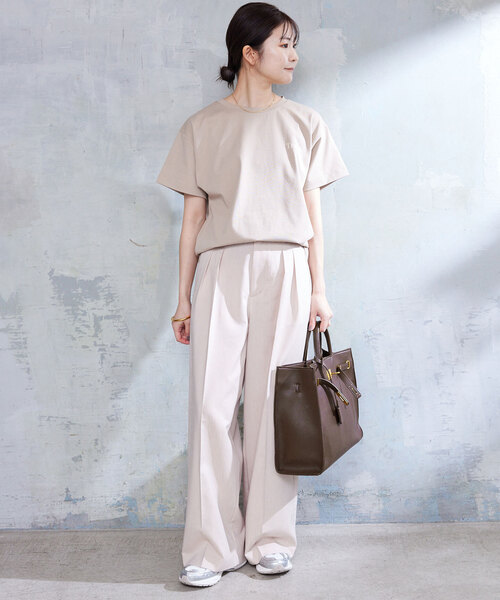 SLOBE IENA（スローブイエナ）の「《追加》SLOBE BIG トートバッグ（トートバッグ・レディース・ブラウン/ブラック・FREE）」の4枚目の写真