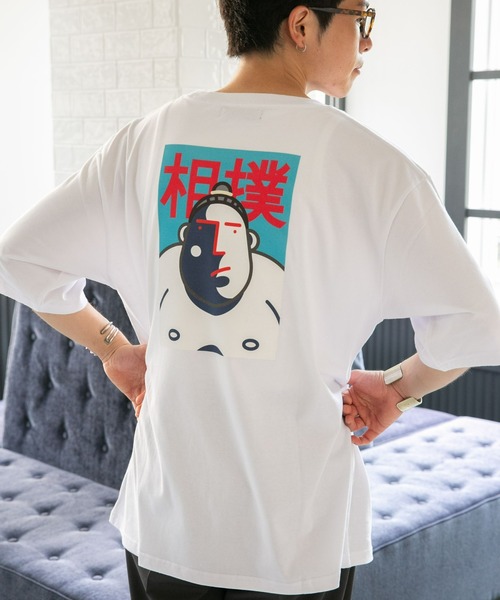 NANO universe(ナノユニバース)の「Eiji×nano・universeプリント 白Tシャツ半袖(Tシャツ/カットソー・メンズ・ホワイト系その他/ホワイト系その他3/ホワイト系その他5/ホワイト系その他4/ホワイト系その他2・S/M/L/XL)」の3枚目の写真