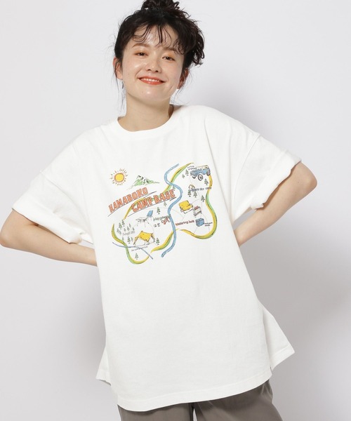 niko and...（ニコアンド）の「【DOD(ディーオーディー)】コラボ イツカノチュニックTシャツ（Tシャツ/カットソー・レディース・ホワイト/スモーク/オフホワイト・FREE）」の2枚目の写真