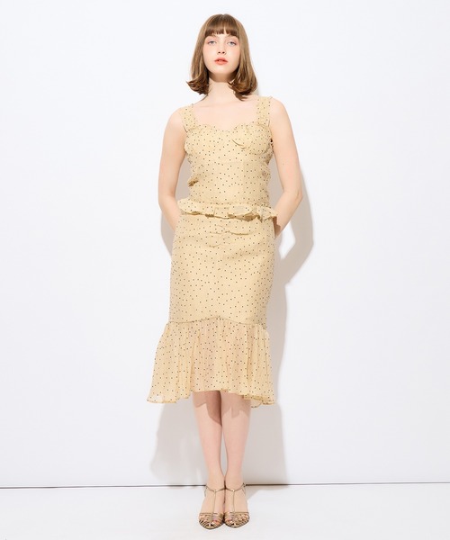 ME COUTURE(ミークチュール)の「フロッキードットビスチェ(シャツ/ブラウス・レディース・ベージュ/アイボリー・FREE)」の4枚目の写真